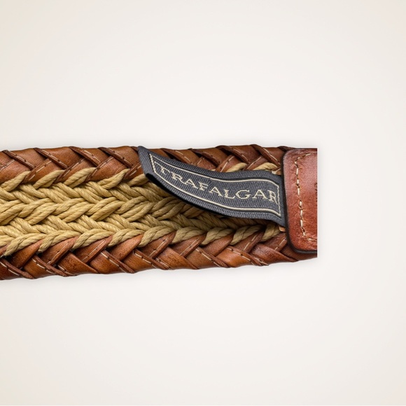 Trafalgar Accessories Trafalgar Mens Woven Italian Leather Trim